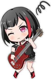 🎸 92a4fa97 动漫, Q版, 吉他, 乐队, 音乐 telegram sticker