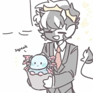 💦 c3472985 squeak 漫画, アホロートル, 動物, かわいい, キャラクター, ファンアート telegram sticker