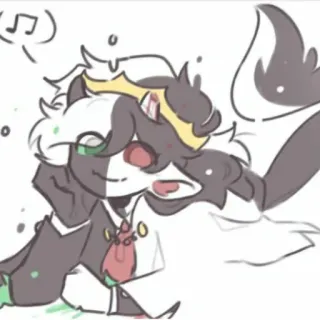 😘 d2b1b88a Ranboo Ranboo, キャラクター, ファンアート, 白黒 telegram sticker