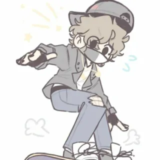 😀 da3958db スケボー, 漫画, ティーン, アニメ telegram sticker