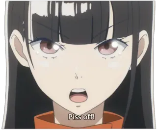😠 6e0f12f1 Piss off! anime, cewek, pergi, ekspresi, kesal, marah whatsapp sticker