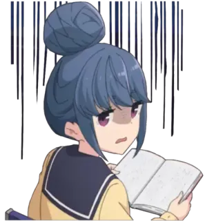 😠 8aa33fe1 Rin Shima Laid-Back Camp Anime, Karakter, Laid-Back Camp, Rin Shima, Kartun, Marah, Membaca whatsapp sticker