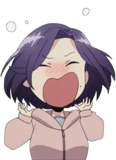 😵 9c9db8d4 Anime, Kartun, Gadis, Bersemangat, Senang whatsapp sticker