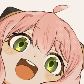 ➖ 019e1d8d Anya アーニャ・フォージャー, SPY×FAMILY, アニメガール, 漫画, イラスト, かわいい, ピンク髪, アニメ telegram sticker