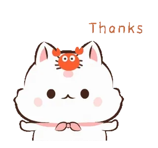 🙏 ac337909 Thanks kucing, kepiting, lucu, terima kasih, hewan, stiker telegram sticker