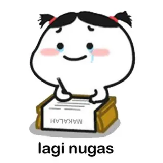🥺 1462008c MAKALAH
lagi nugas 泣く, 書く, 宿題, 学生, キャラクター, 勉強 telegram sticker