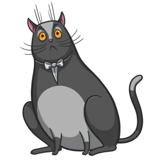 😱 2d3dec8e cat, bow tie, grey cat, cartoon cat, cute animal, pet telegram sticker