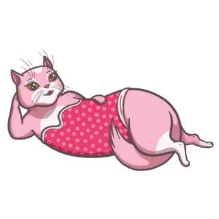 😘 89c8c0e0 cat, animal, cartoon, pink, polka dots, cute telegram sticker