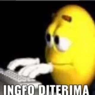 🤙 16459cb9 INGFO DITERIMA escribiendo, ordenador, internet, meme, gracioso, teclado telegram sticker