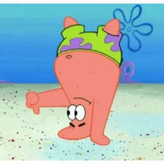 🤙 5cc330f3 Patrick Star Spongebob Squarepants Patricio Estrella, Bob Esponja, Dibujos animados, Nickelodeon, Pulgar abajo, Al revés telegram sticker