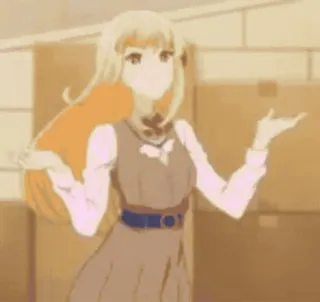 🦋 4a8c03af อนิเมะ, ผู้หญิง, ผมบลอนด์, ท่าโพส, น่ารัก telegram sticker