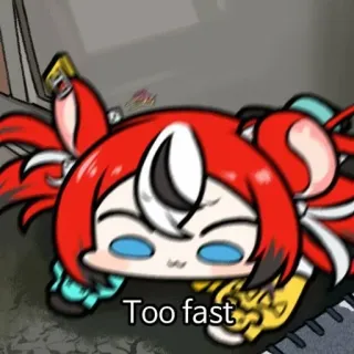 🚩 6b299898 Too fast Anime, Cartoon, Charakter, Lustig, Meme whatsapp sticker