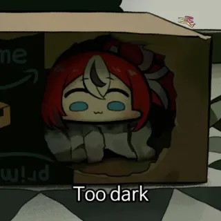 🚩 7c8360c1 Too dark Cartoon, Anime, Dunkel, Box, Anime Charakter whatsapp sticker