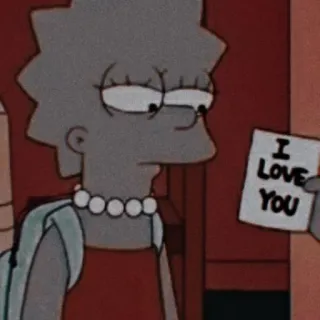 🤑 6cadbfa5 Lisa Simpson The Simpsons I LOVE YOU Lisa Simpson, Les Simpson, Dessin animé, Je t'aime, Fan art telegram sticker
