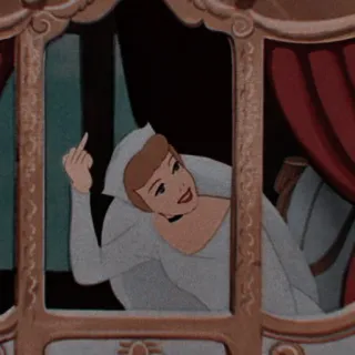 🤑 6d75163c Cinderella Cendrillon, doigt d'honneur, offensant, dessin animé, robe de mariée telegram sticker