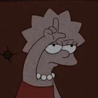 🤑 bb90db18 Lisa Simpson The Simpsons Lisa Simpson, Les Simpson, dessin animé, animé, loser, geste offensant telegram sticker