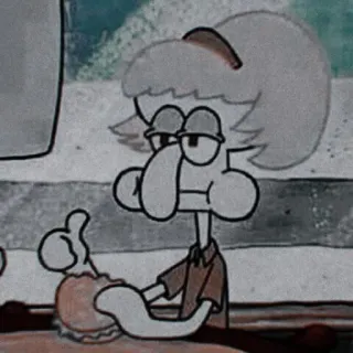 🤑 f4e65753 Squidward Spongebob Squarepants calamard, bob l'éponge, dessin animé, personnage, drôle, mème telegram sticker