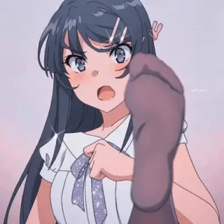 🦶 1964d492 Mai Sakurajima Rascal Does Not Dream of Bunny Girl Senpai Anime, Mai Sakurajima, Bunny Girl Senpai, Indicare, Piede telegram sticker