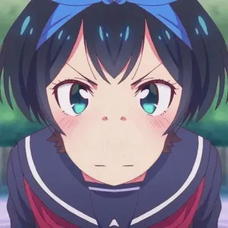 😠 cb9c1527 Ruka Sarashina Rent-A-Girlfriend Anime, Ragazza, Arrabbiata, Uniforme scolastica, Ruka Sarashina telegram sticker