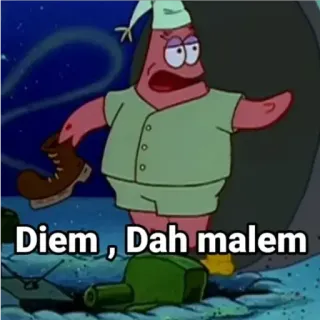 🥵 5358c2e9 Patrick Star SpongeBob SquarePants Diem , Dah malem patrick ster, spongebob, cartoon, grappig telegram sticker