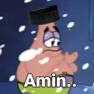 🥵 5885499f Patrick Star SpongeBob SquarePants Amin.. patrick ster, spongebob, cartoon, amin, islam, moslim telegram sticker