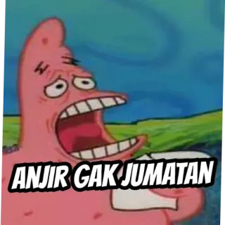 🥵 63d62694 Patrick Star Spongebob Squarepants ANJIR GAK JUMATAN Cartoon, Patrick Ster, Spongebob, Indonesisch, Tekst, Meme telegram sticker