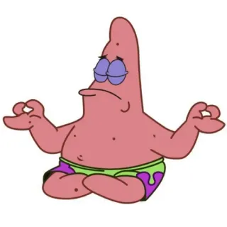 🥵 75e75d37 Patrick Spongebob Squarepants Patrick Star, Spongebob, Meditatie, Cartoon, Personage telegram sticker