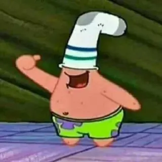 🥵 84ee27eb Patrick Star Spongebob Squarepants Patrick Ster, Spongebob Squarepants, cartoon, Nickelodeon, grappig, sok, hoed telegram sticker