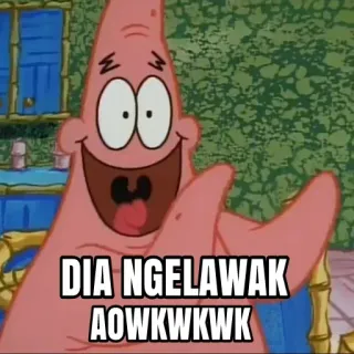 🥵 a62d0699 Patrick Star SpongeBob SquarePants DIA NGELAWAK AOWKWKWKWK Patrick Zeester, Spongebob Squarepants, cartoon, grappig, Meme telegram sticker
