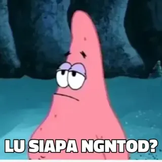 🥵 ab9aff75 Patrick Star SpongeBob SquarePants LU SIAPA NGNTOD? Patrick, Spongebob, Cartoon, Meme, Indonesisch telegram sticker