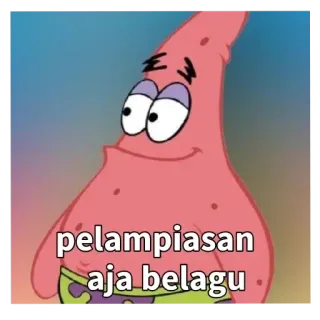 🥵 ed97c1d4 Patrick Star SpongeBob SquarePants pelampiasan aja belagu patrick, spongebob, cartoon, grappig, sticker, meme telegram sticker