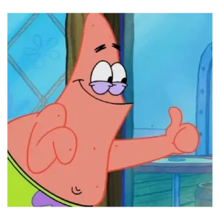 🥵 f2937861 Patrick Star patrick, spongebob, cartoon, duim omhoog, oké telegram sticker