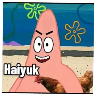 🥵 f5386a3b Patrick Haiyuk Patrick Star, Spongebob, Meme, Cartoon, Grappig, Kip telegram sticker
