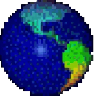 🌟 0a5ce413 Aarde, Pixel art, Wereldbol, Wereld telegram sticker