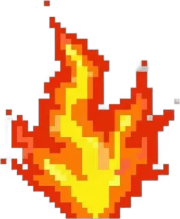 🌟 90a16a58 vuur, pixel art, vlam, brandend, oranje, rood, gepixeld telegram sticker