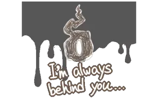 👻 ad247282 I'm always behind you... effrayant, fantôme, derrière, sinistre, ombre, paranormal telegram sticker
