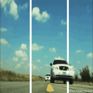 🚔 a9e86612 @stickermaze jalan, langit, awan, mobil, perjalanan, jalan tol telegram sticker
