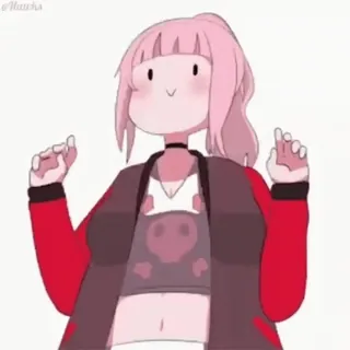 🙂 3e1c6223 anime, ragazza, capelli rosa, kawaii, carino, cartone animato, personaggio whatsapp sticker