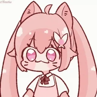 🤤 ae4dac1e Anime, Ragazza gatto, Kawaii, Rosa, Carino whatsapp sticker