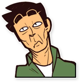 ☹ 2a32527c personagem, desenho animado, rosto, homem, expressão telegram sticker