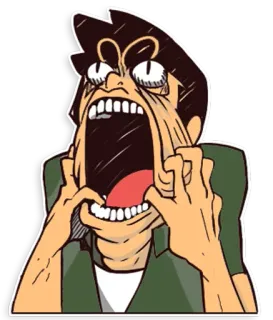 😫 87c8988a zangado, gritando, estressado, desenho animado, engraçado, reação, raiva telegram sticker