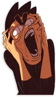 😵 97b1d5d7 irritado, estressado, chocado, gritando, frustrado, desenho animado telegram sticker