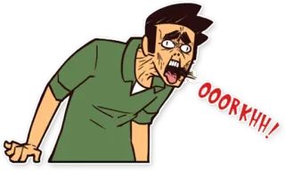 🤢 c8bafe01 OOORKHH! desenho animado, gritando, chocado, engraçado telegram sticker