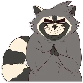 😼 cdd33123 guaxinim, animal, desenho animado, tramando, malvado telegram sticker