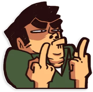 🖕 f78dd8ec dedo do meio, ofensivo, desenho animado, gesto telegram sticker
