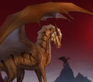 🐲 cf6758ce 龙, 奇幻, 生物, 神话, 金, 翅膀 telegram sticker