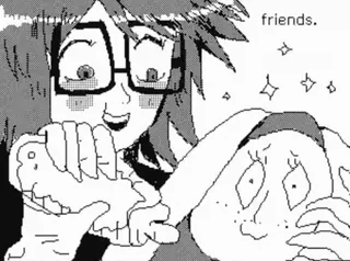 🍼 0d1899ae friends. 漫画, 友情, 眼鏡, キラキラ, うさぎ, アニメ telegram sticker