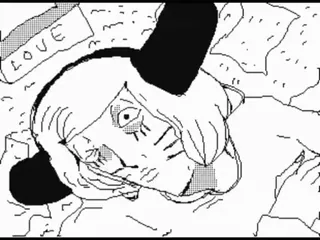 😴 64fc66d1 LOVE 愛, うさぎ, 白黒, 漫画, イラスト telegram sticker