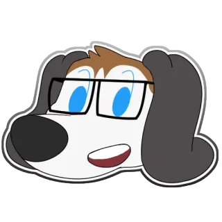 🌟 0406d309 cartoon, dog, glasses, animal, sticker whatsapp sticker