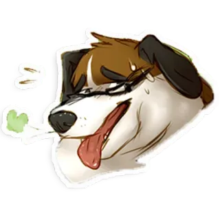 😳 21efd410 dog, animal, exhausted, cartoon, sticker, illustration, furry whatsapp sticker